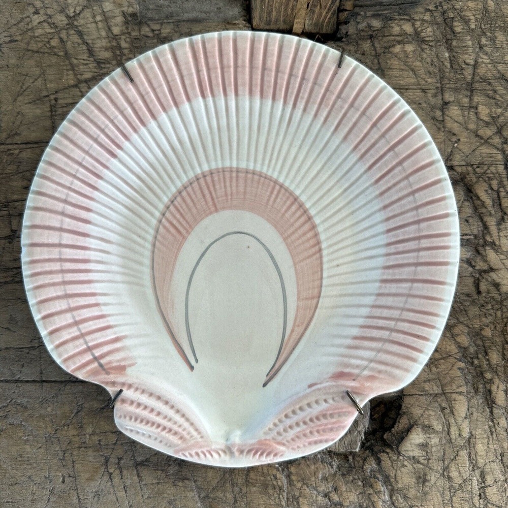 Vintage Fitz and Floyd Pink Seashell Plate 8.5” 1981 Beach Decor Collectible